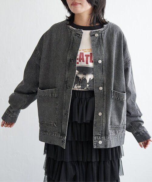 VENCEEXCHANGE（ヴァンスエクスチェンジ）の「デニムカバーオールジャケット（デニムジャケット・レディース・ブルー系その他/ブルー/ブラック・FREE）」の17枚目の写真