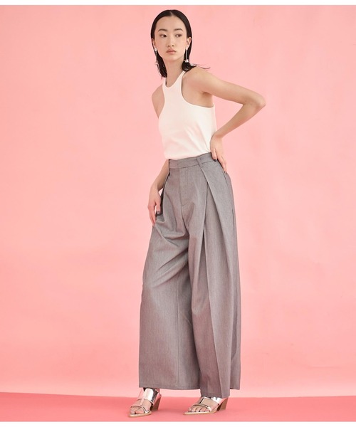 Settimissimo（セッティミッシモ）の「カップ付き エッジカット アメスリ タンクトップ（タンクトップ・レディース・ベージュ/ブラック/オフホワイト・FREE）」の10枚目の写真