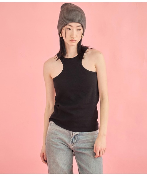 Settimissimo（セッティミッシモ）の「カップ付き エッジカット アメスリ タンクトップ（タンクトップ・レディース・ベージュ/ブラック/オフホワイト・FREE）」の12枚目の写真