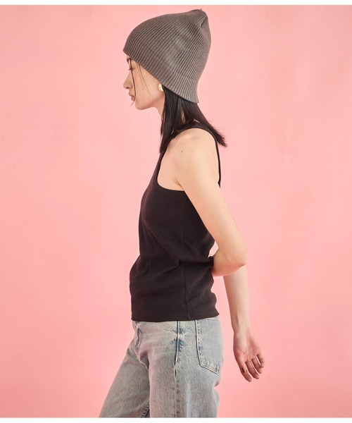 Settimissimo（セッティミッシモ）の「カップ付き エッジカット アメスリ タンクトップ（タンクトップ・レディース・ベージュ/ブラック/オフホワイト・FREE）」の14枚目の写真