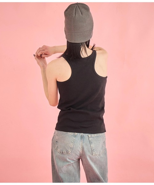 Settimissimo（セッティミッシモ）の「カップ付き エッジカット アメスリ タンクトップ（タンクトップ・レディース・ベージュ/ブラック/オフホワイト・FREE）」の15枚目の写真