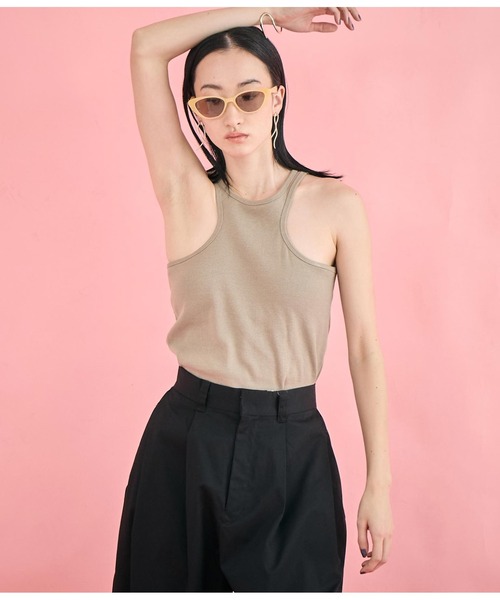 Settimissimo（セッティミッシモ）の「カップ付き エッジカット アメスリ タンクトップ（タンクトップ・レディース・ベージュ/ブラック/オフホワイト・FREE）」の20枚目の写真