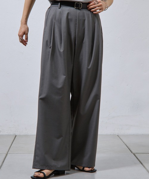 COLONY 2139(コロニートゥーワンスリーナイン)の「2タックスラックスパンツ(スラックス・レディース・ブラック/グレイッシュベージュ/グレー・SMALL/MEDIUM)」の3枚目の写真