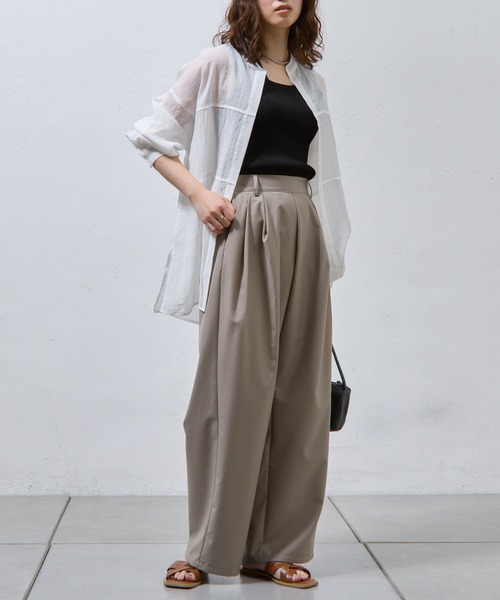 COLONY 2139(コロニートゥーワンスリーナイン)の「2タックスラックスパンツ(スラックス・レディース・ブラック/グレイッシュベージュ/グレー・SMALL/MEDIUM)」の19枚目の写真