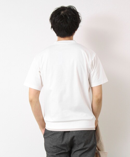 NOLLEY’S(ノーリーズ)の「《接触冷感》スーピマコットン ダブルカラーTee 25SS(Tシャツ/カットソー・メンズ・チャコールグレー/ブラック/グレイッシュベージュ/ホワイト/ネイビー/ミント・S/M/L/XL)」の15枚目の写真