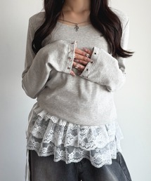 アクセサリー付きリブトップス【ZOZOTOWN限定アイテム 】