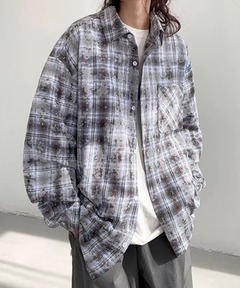 ROY LiSA オーバーサイズ ブラック スウェット チェック柄シャツ付き チェックパンツ - ROY reflect overjoy