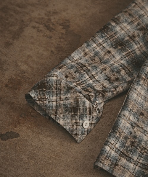 ALL RUNS(オールランズ)の「Vintage Finish Check Shirt / ヴィンテージ加工 チェックシャツ 【TV 一泊家族 山崎裕太様 着用】(シャツ/ブラウス・メンズ・ブルー/グレー/レッド・M/L/XL)」の22枚目の写真