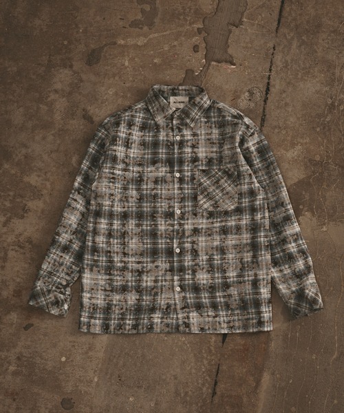 ALL RUNS(オールランズ)の「Vintage Finish Check Shirt / ヴィンテージ加工 チェックシャツ 【TV 一泊家族 山崎裕太様 着用】(シャツ/ブラウス・メンズ・ブルー/グレー/レッド・M/L/XL)」の4枚目の写真