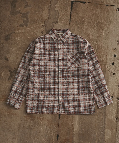 ALL RUNS(オールランズ)の「Vintage Finish Check Shirt / ヴィンテージ加工 チェックシャツ 【TV 一泊家族 山崎裕太様 着用】(シャツ/ブラウス・メンズ・ブルー/グレー/レッド・M/L/XL)」の14枚目の写真