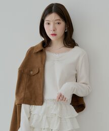 Chico | レースギャザーリブロンT(Tシャツ/カットソー)