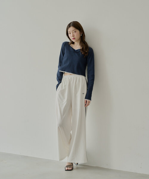 Chico(チコ)の「レースギャザーリブロンT(Tシャツ/カットソー・レディース・グレー/ネイビー/ピンク/ホワイト・FREE)」の13枚目の写真