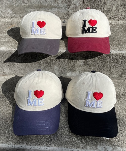 ROGER AND RAW(ロジャーアンドロウ)の「I LOVE ME アイラブミー刺繍バイカラーキャップ(キャップ・レディース・ブラック/レッド/ネイビー/グレー・FREE)」の5枚目の写真