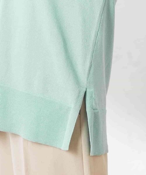 a.v.v（アーヴェヴェ）の「Vネックミドル丈カーディガン（カーディガン/ボレロ・レディース・ベージュ/ミント・40/38）」の5枚目の写真