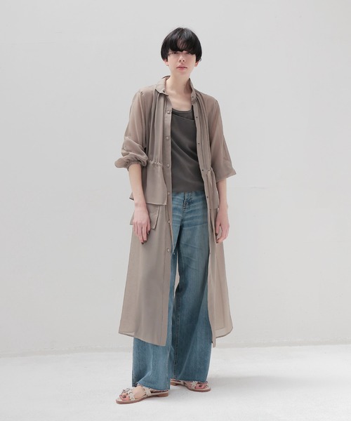 sheer overlap long jacket(シアーオーバーラップロング