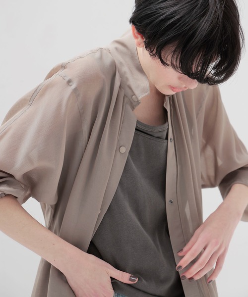 限定セール sheer overlap long jacket(シアーオーバーラップロング ジャケット・アウター