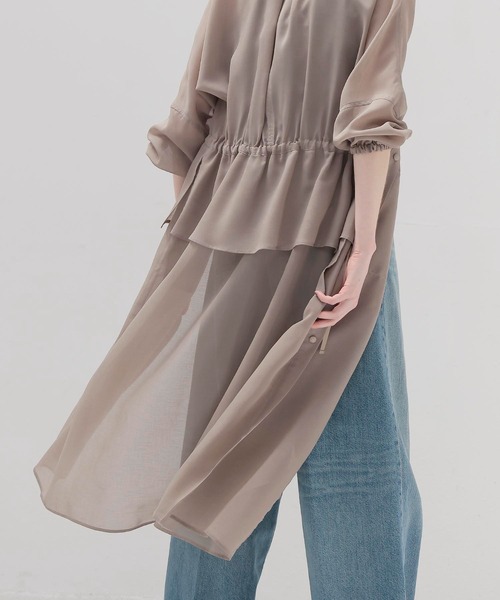 sheer overlap long jacket(シアーオーバーラップロング
