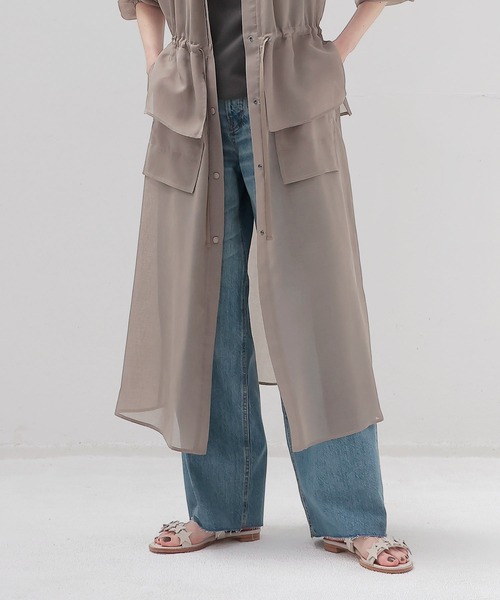 DRESSLAVE ロングジャケット sheer overlap long jacket(シアーオーバーラップロング