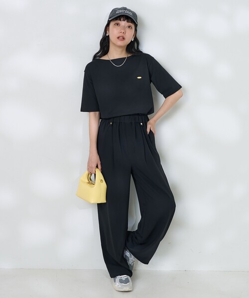 FREAK'S STORE(フリークスストア)の「<接触冷感/UVカット>機能素材 金釦 イージーパンツ/金ボタン スラックス(スラックス・レディース・ベージュ/ネイビー/ブラック・フリ-)」の18枚目の写真