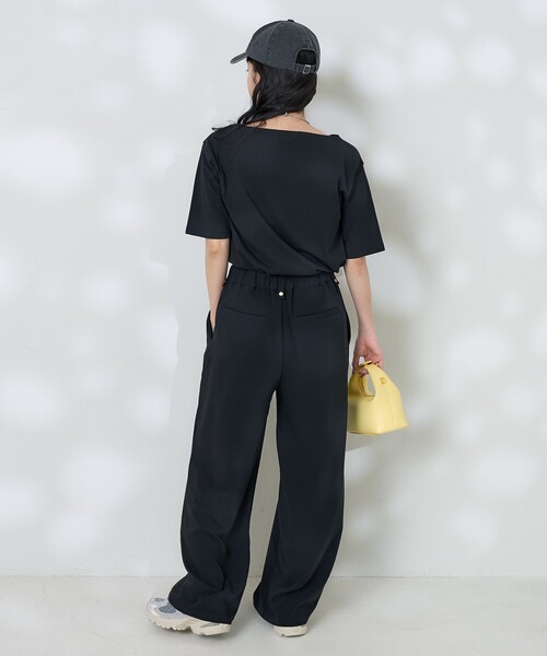 FREAK'S STORE(フリークスストア)の「<接触冷感/UVカット>機能素材 金釦 イージーパンツ/金ボタン スラックス(スラックス・レディース・ベージュ/ネイビー/ブラック・フリ-)」の19枚目の写真