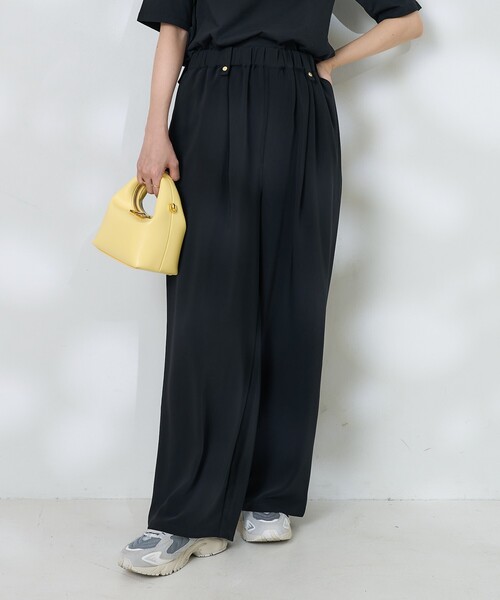 FREAK'S STORE(フリークスストア)の「<接触冷感/UVカット>機能素材 金釦 イージーパンツ/金ボタン スラックス(スラックス・レディース・ベージュ/ネイビー/ブラック・フリ-)」の21枚目の写真