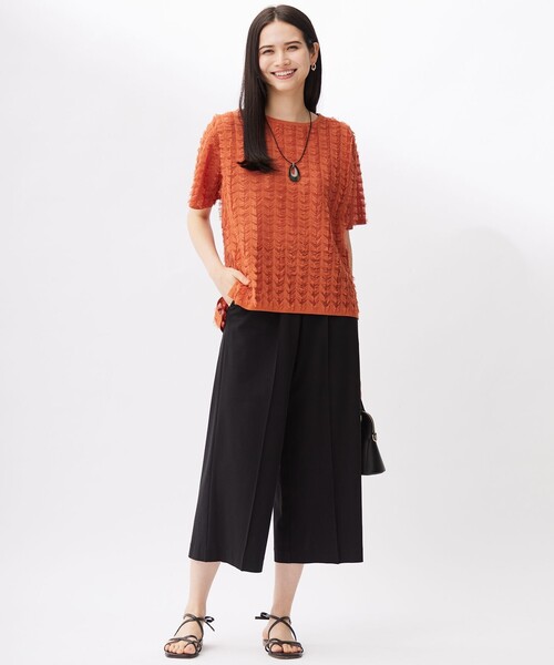 自由区(ジユウク)の「シアーカットジャカード ニット(ニット/セーター・レディース・レッド系/ブラック系・44/46)」の11枚目の写真