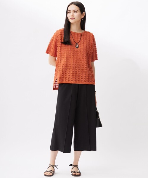 自由区(ジユウク)の「シアーカットジャカード ニット(ニット/セーター・レディース・レッド系/ブラック系・44/46)」の12枚目の写真
