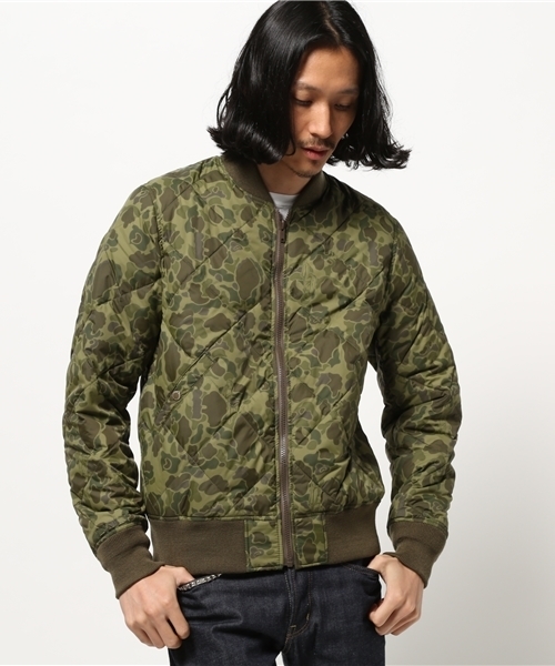 HYSTERIC GLAMOUR(ヒステリックグラマー)の「プリマダウンナイロンタフタ キルトMA-1 JK(MA-1・メンズ・カーキ/グリーン系カモフラージュ/ブラック・SMALL/MEDIUM/LARGE)」の13枚目の写真