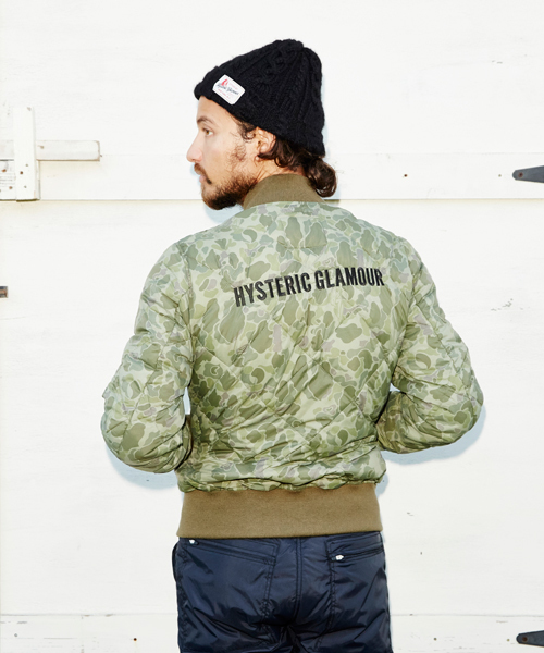 HYSTERIC GLAMOUR(ヒステリックグラマー)の「プリマダウンナイロンタフタ キルトMA-1 JK(MA-1・メンズ・カーキ/グリーン系カモフラージュ/ブラック・SMALL/MEDIUM/LARGE)」の6枚目の写真