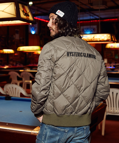 HYSTERIC GLAMOUR(ヒステリックグラマー)の「プリマダウンナイロンタフタ キルトMA-1 JK(MA-1・メンズ・カーキ/グリーン系カモフラージュ/ブラック・SMALL/MEDIUM/LARGE)」の8枚目の写真