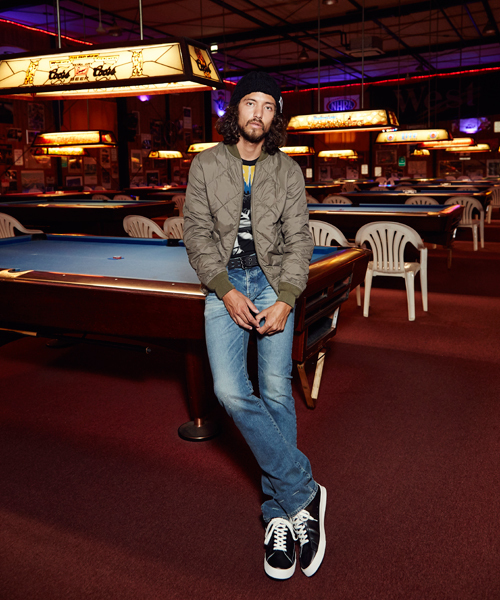 HYSTERIC GLAMOUR(ヒステリックグラマー)の「プリマダウンナイロンタフタ キルトMA-1 JK(MA-1・メンズ・カーキ/グリーン系カモフラージュ/ブラック・SMALL/MEDIUM/LARGE)」の5枚目の写真