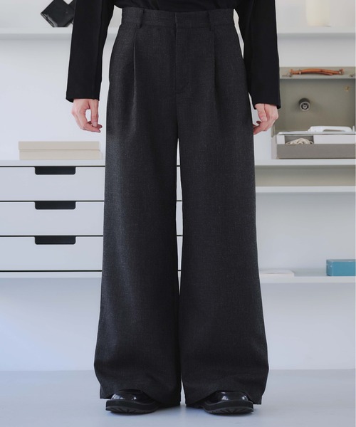 selle glant（セレグランテ）の「TUCK BAGGY SLACKS/タックバギースラックスパンツ（スラックス・メンズ・ダークブラウン/ネイビー/ブラック/ブラック系/グレー系/ネイビー系/ネイビー系1/ブラック系1/ダークブラウン系2/ブラック系2・SMALL/MEDIUM/LARGE/X-SMALL）」の3枚目の写真