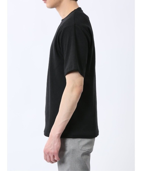 m.f.editorial(エムエフエディトリアル)の「【ストレッチ】m.f.エディトリアル メンズ ジャガード クルーネック 半袖 Tシャツ(Tシャツ/カットソー・メンズ・ホワイト/グレー系その他2/ブラック/ホワイト×ブラック・MEDIUM/X-LARGE/LARGE)」の8枚目の写真