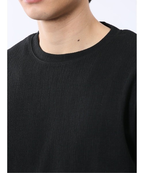 m.f.editorial(エムエフエディトリアル)の「【ストレッチ】m.f.エディトリアル メンズ ジャガード クルーネック 半袖 Tシャツ(Tシャツ/カットソー・メンズ・ホワイト/グレー系その他2/ブラック/ホワイト×ブラック・MEDIUM/X-LARGE/LARGE)」の10枚目の写真