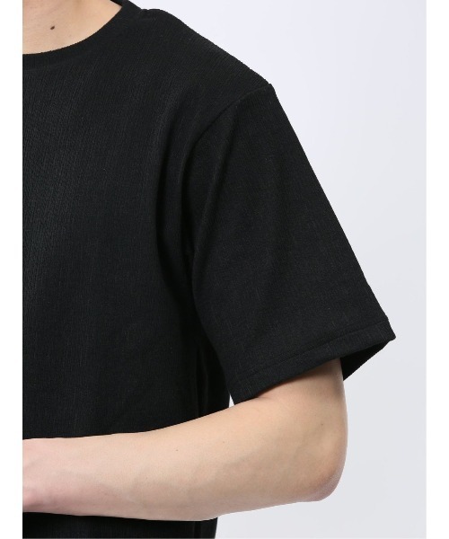 m.f.editorial(エムエフエディトリアル)の「【ストレッチ】m.f.エディトリアル メンズ ジャガード クルーネック 半袖 Tシャツ(Tシャツ/カットソー・メンズ・ホワイト/グレー系その他2/ブラック/ホワイト×ブラック・MEDIUM/X-LARGE/LARGE)」の11枚目の写真