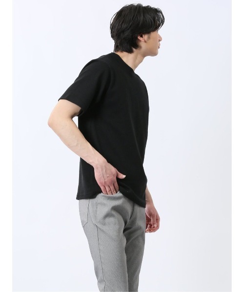 m.f.editorial(エムエフエディトリアル)の「【ストレッチ】m.f.エディトリアル メンズ ジャガード クルーネック 半袖 Tシャツ(Tシャツ/カットソー・メンズ・ホワイト/グレー系その他2/ブラック/ホワイト×ブラック・MEDIUM/X-LARGE/LARGE)」の14枚目の写真