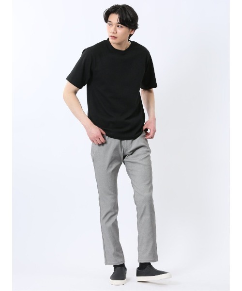 m.f.editorial(エムエフエディトリアル)の「【ストレッチ】m.f.エディトリアル メンズ ジャガード クルーネック 半袖 Tシャツ(Tシャツ/カットソー・メンズ・ホワイト/グレー系その他2/ブラック/ホワイト×ブラック・MEDIUM/X-LARGE/LARGE)」の15枚目の写真