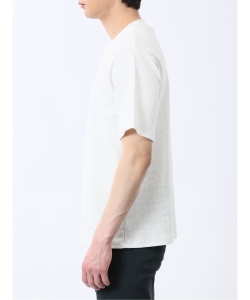 m.f.editorial(エムエフエディトリアル)の「【ストレッチ】m.f.エディトリアル メンズ ジャガード クルーネック 半袖 Tシャツ(Tシャツ/カットソー・メンズ・ホワイト/グレー系その他2/ブラック/ホワイト×ブラック・MEDIUM/X-LARGE/LARGE)」の18枚目の写真