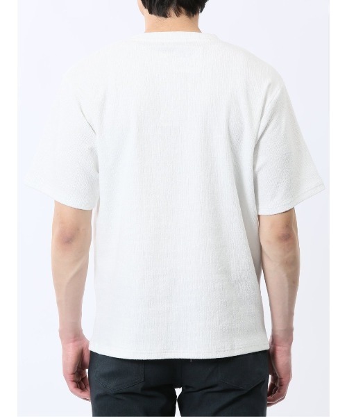 m.f.editorial(エムエフエディトリアル)の「【ストレッチ】m.f.エディトリアル メンズ ジャガード クルーネック 半袖 Tシャツ(Tシャツ/カットソー・メンズ・ホワイト/グレー系その他2/ブラック/ホワイト×ブラック・MEDIUM/X-LARGE/LARGE)」の19枚目の写真