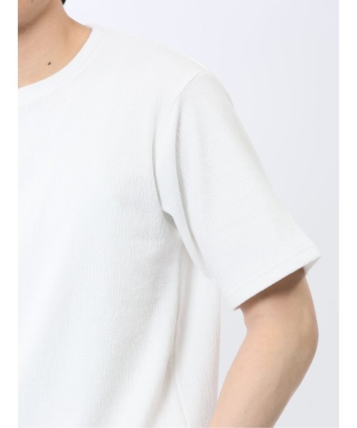 m.f.editorial(エムエフエディトリアル)の「【ストレッチ】m.f.エディトリアル メンズ ジャガード クルーネック 半袖 Tシャツ(Tシャツ/カットソー・メンズ・ホワイト/グレー系その他2/ブラック/ホワイト×ブラック・MEDIUM/X-LARGE/LARGE)」の21枚目の写真