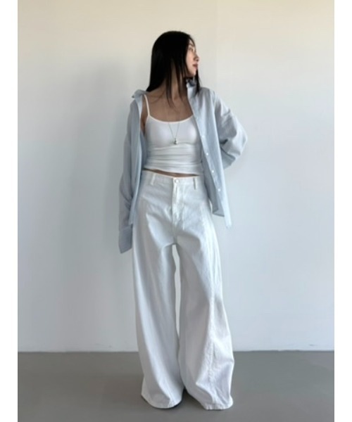 Didot.showroom(ディドット ショールーム)の「リンクルストライプオーバーシャツ(シャツ/ブラウス・レディース・アイボリー/スカイブルー・FREE)」の13枚目の写真