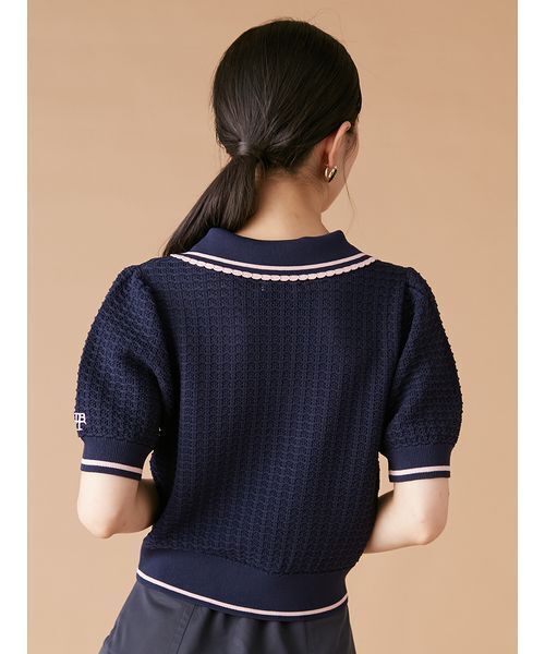LILY BROWN×MARY QUANT】シアーポロニットトップス（ニット