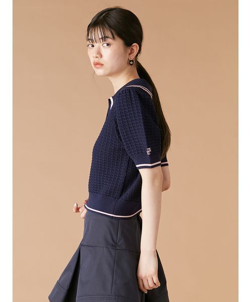 【新品】リリーブラウン シアーポロニットトップス LILY BROWN×MARY QUANT】シアーポロニットトップス(ニット