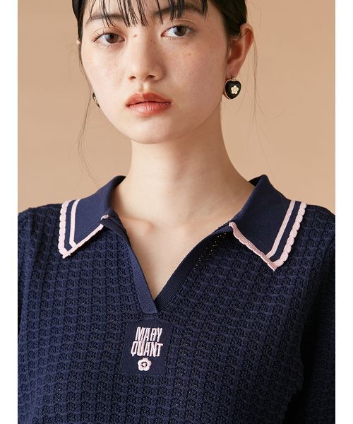 リリーブラウン LILY BROWN マリークワント 半袖 ポロシャツ ニット LILY BROWN×MARY QUANT】シアーポロニットトップス（ニット
