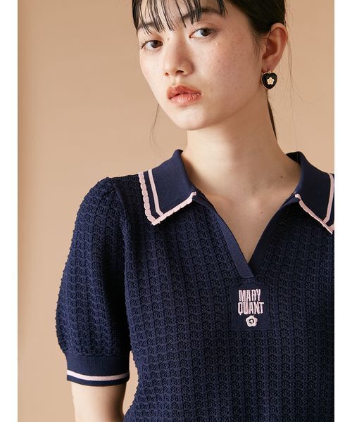 LILY BROWN×MARY QUANT】シアーポロニットトップス（ニット