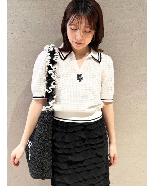 LILY BROWN×MARY QUANT】シアーポロニットトップス（ニット