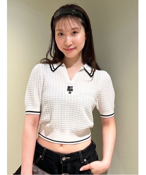LILY BROWN×MARY QUANT】シアーポロニットトップス（ニット