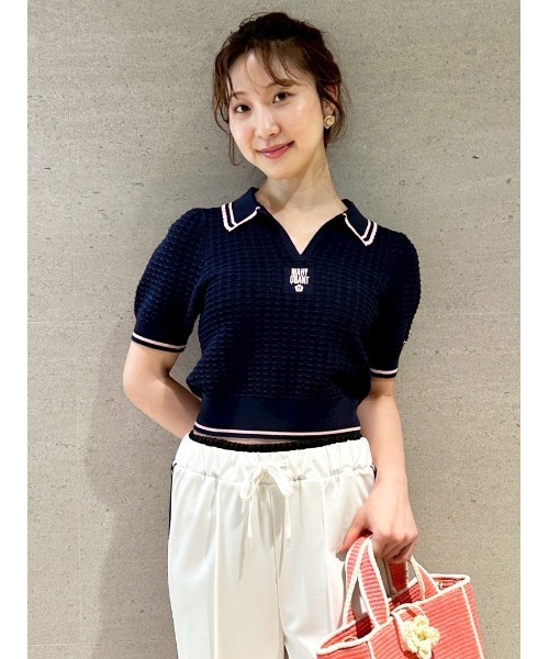 LILY BROWN×MARY QUANT】シアーポロニットトップス（ニット