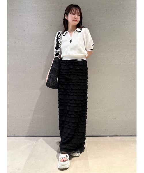 【新品】リリーブラウン　シアーポロニットトップス LILY BROWN×MARY QUANT】シアーポロニットトップス（ニット
