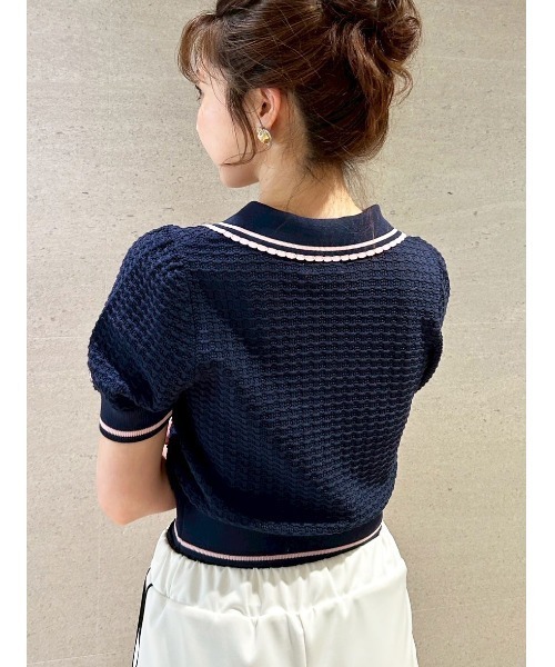 LILY BROWN×MARY QUANT】シアーポロニットトップス（ニット
